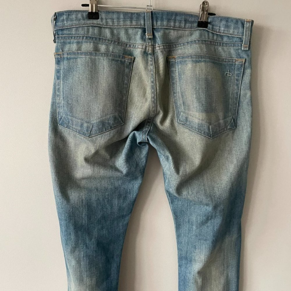 rag & bone Blue Straight Leg Jeans - Picture 8 of 10